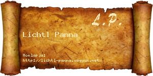 Lichtl Panna névjegykártya